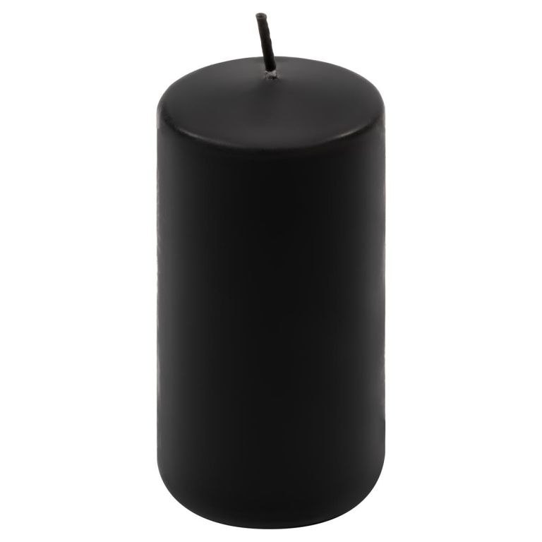 Zestaw świec filarowych, 10 cm, Ø 5 cm, czarne, 16 szt.